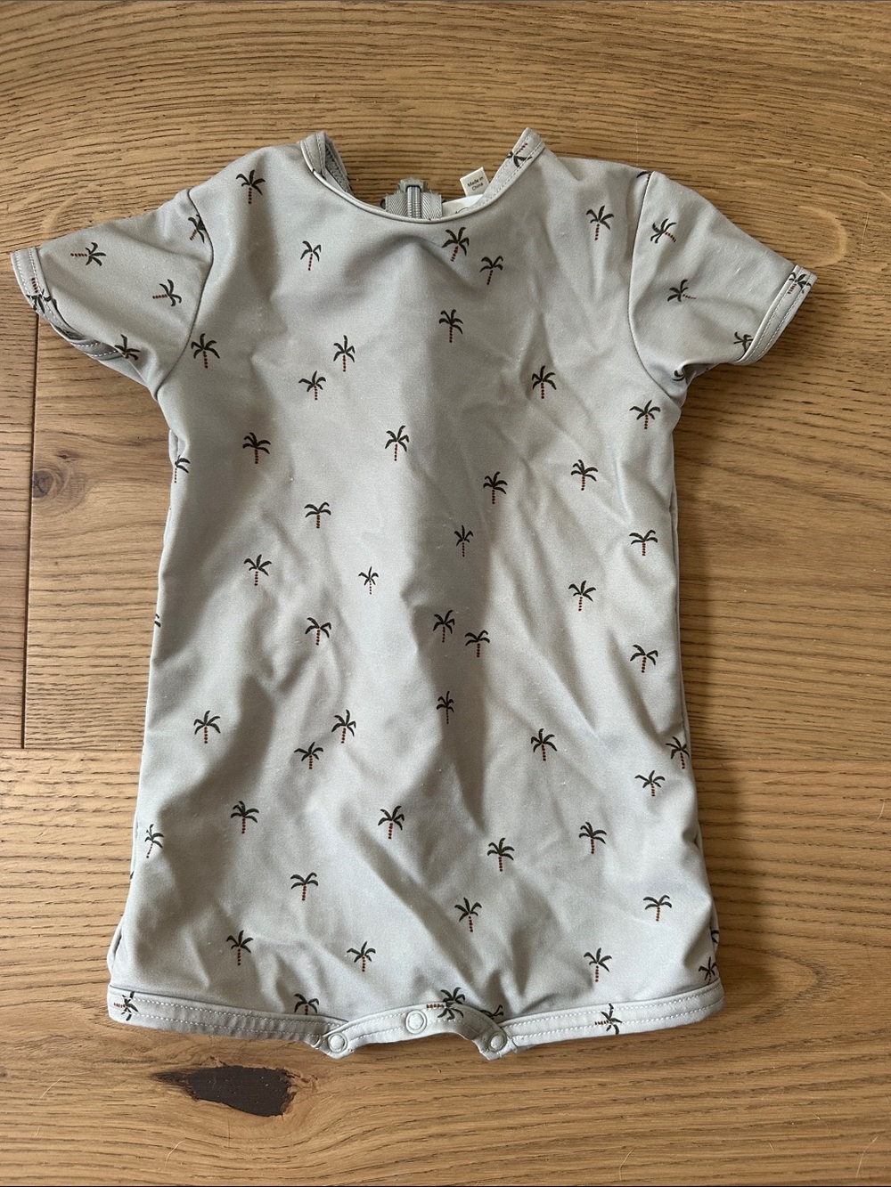 3-6 month baby Boys swim - Neutral Palm Print